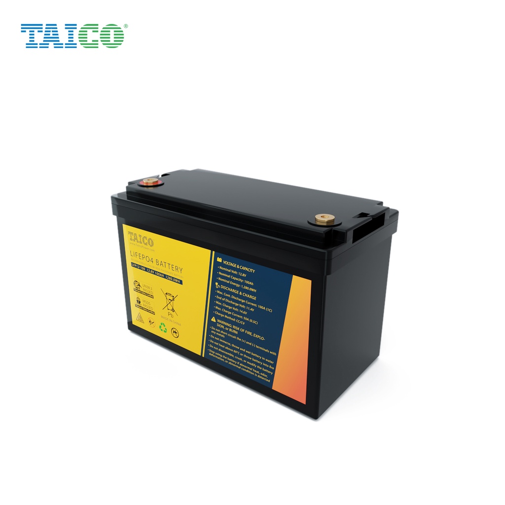 Pin Lithium LiFePO4 12V 100Ah/200Ah Cao Cấp Chính Hãng Taico