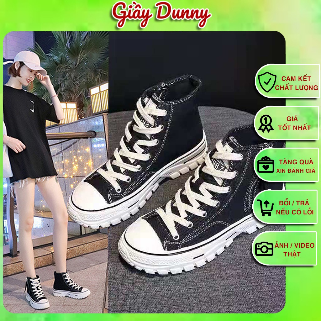 Giày Thể Thao Nữ CV Cổ Cao có Khóa Kéo 1970s Nữ, CV Cổ Cao, Giày CV Đen Trắng🌸CỰC ĐẸP