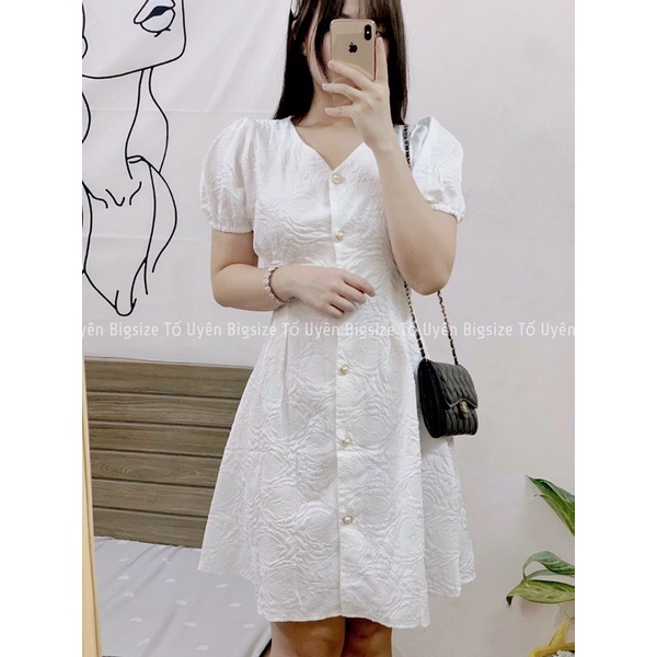 (T.U Bigsize 50-80kg) Váy Xốp Sơ Mi Phong Cách Ngọt Ngào #57 Có Chun Sau