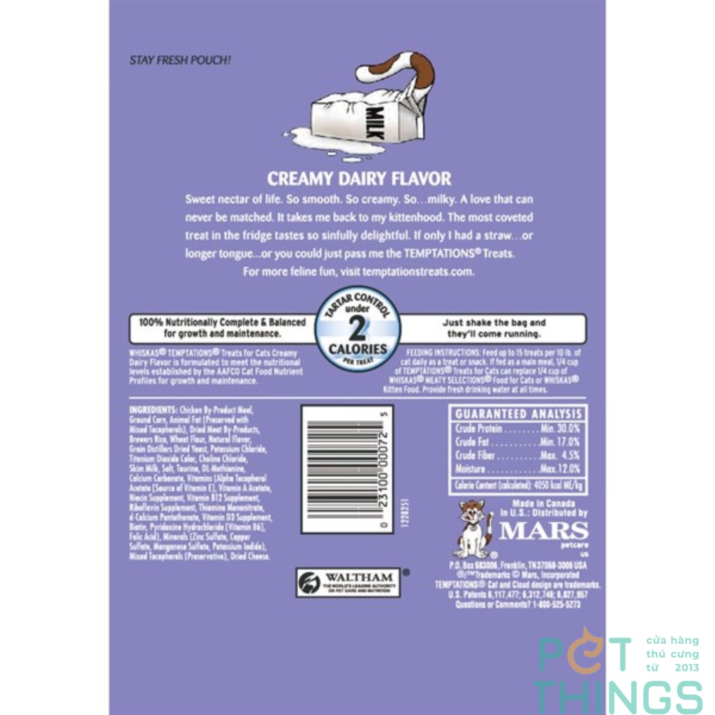 Bánh thưởng cho mèo Temptations Mỹ 85g