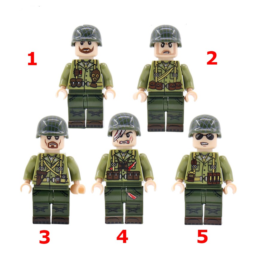 Minifigures Nhân Vật Lính Mỹ Có In Hình Balo Mặt Sau Siêu Đẹp NO.691 - Phụ Kiện MOC Army