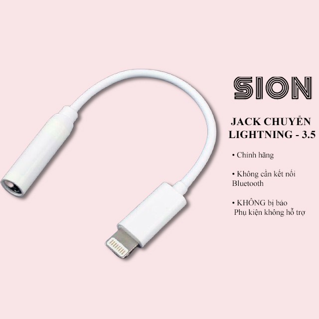 Jack Chuyển Zin 3.5 sang Lightning Bóc Máy I Có Míc I Không cần BLuetooth I Không bị " Phụ Kiện không hỗ trợI