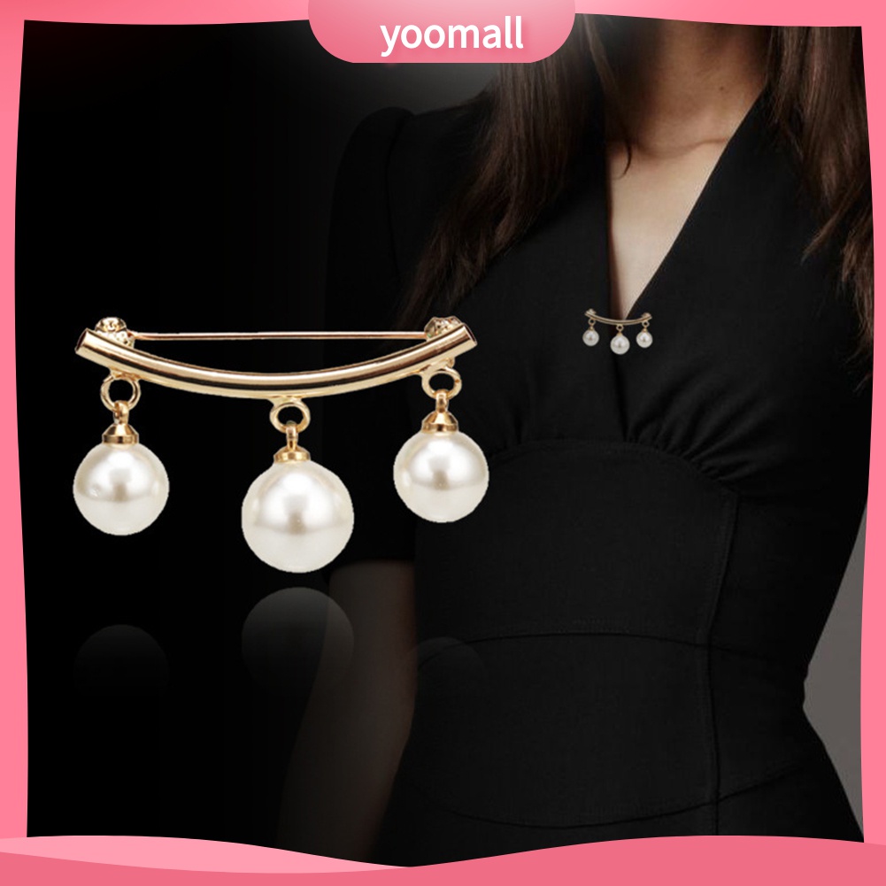 Ghim cài áo trang trí ngọc trai nhân tạo thanh lịch cho nữ