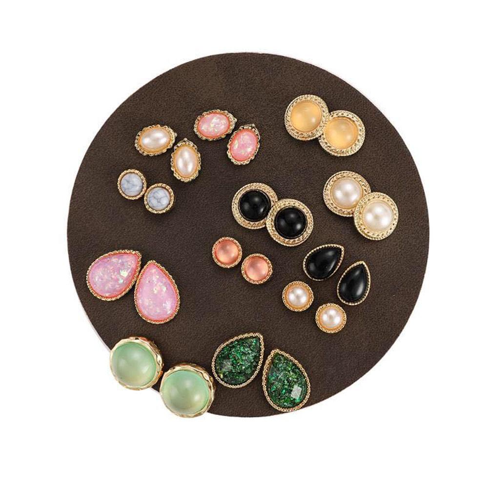 VANES1 Bông Tai Thời Trang Nhiều Màu Tráng Men Cho Nữ