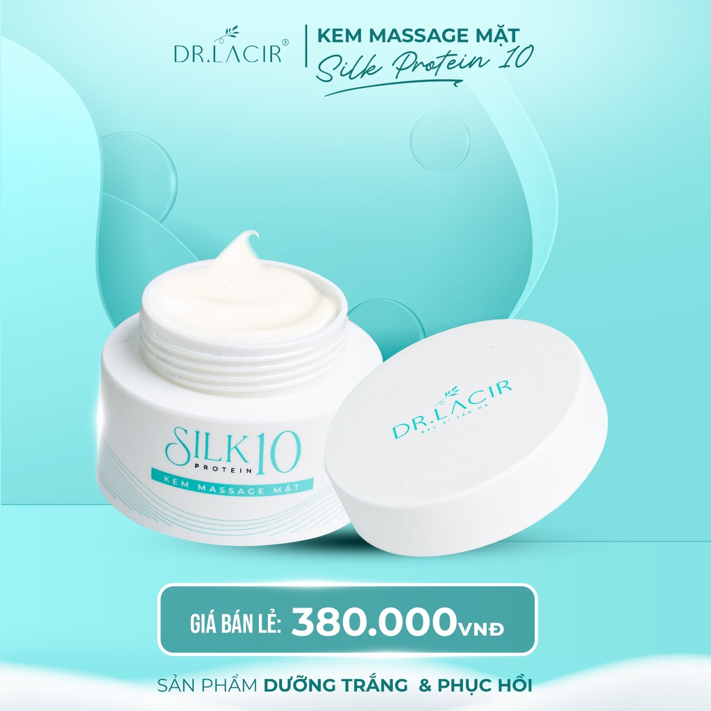 Kem Massage Mặt Silk Protein 10 - Drlacir,Hộp 100g,Giúp Nâng Cơ Mặt ,săn chắc,dưỡng trắng