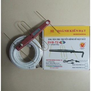Combo Anten DVB-T2 có mạch khuếch đại và 15m dây cáp bấm sẵn 2 đầu rắc