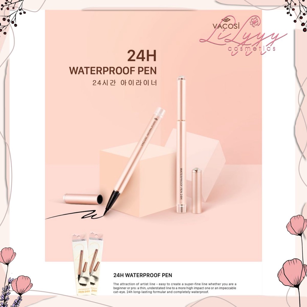 🔥 [ SIÊU HOT ] Kẻ Mắt Nước Đen Bóng 24h Không Trôi Vacosi 24H Waterproof Pen  -  LiLyyy.Cosmetics