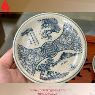 Bộ ấm chén Bát Tràng men rạn cổ