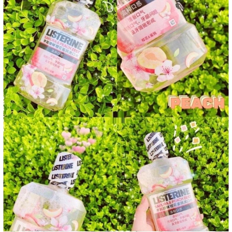 [HOT] Nước súc miệng LISTERINE mùi đào Sakura &amp; Peach thơm miệng ngừa sâu răng - 500 ml