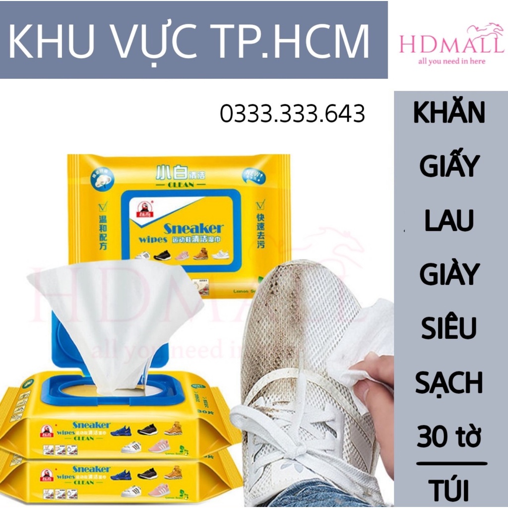 Khăn Giấy Lau Giày Sneaker Siêu Sạch Hộp 30 Tờ Siêu Hot Không Hoá Chất Làm Hại Da Tay, Vải Giày