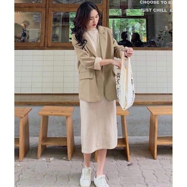 Áo blazer nữ, áo khoác nữ 1 lớp trơn FreeSize < 58kg - vest nữ phong cách Hàn Quốc gọn nhẹ thanh lịch | BigBuy360 - bigbuy360.vn