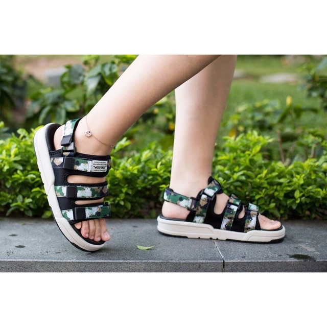 [Mã hoàn xu 15% tối đa 30k] Dép quai ngang Nam Nữ ⭐FREESHIP⭐Streetstyle⭐Sandal Vento 1001 Green Camo