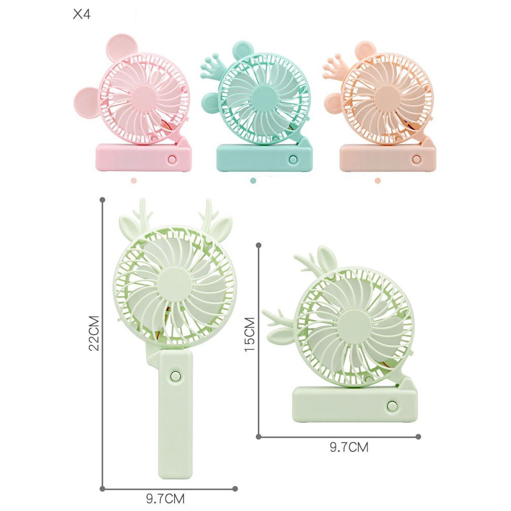 [Loại bền-chọn màu] Quạt mini tích điện sạc USB 2 kiểu đứng tiện dụng