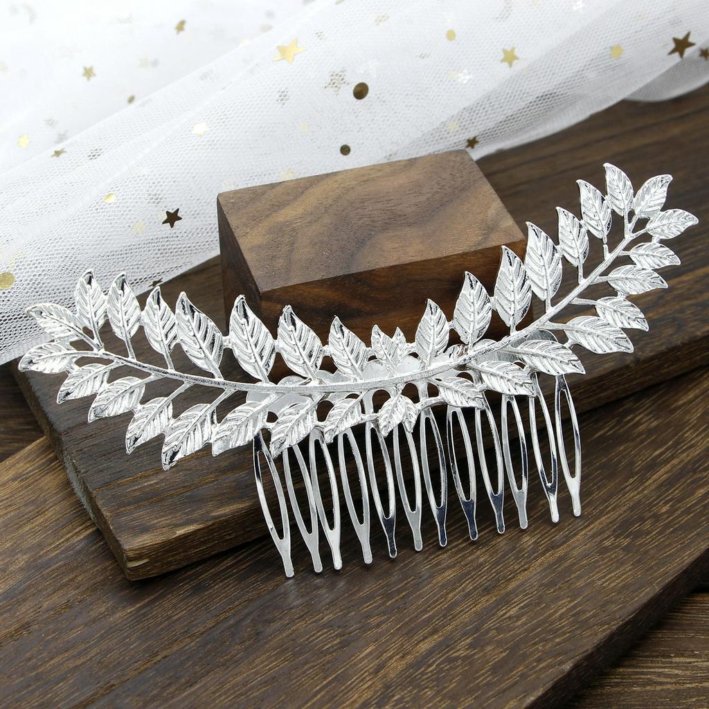 Lược Cài Tóc Hình Lá Kim Loại Thời Trang Cho Cô Dâu|Dây Buộc Tóc Phong Cách Hy Lạp|Băng Đô Nữ