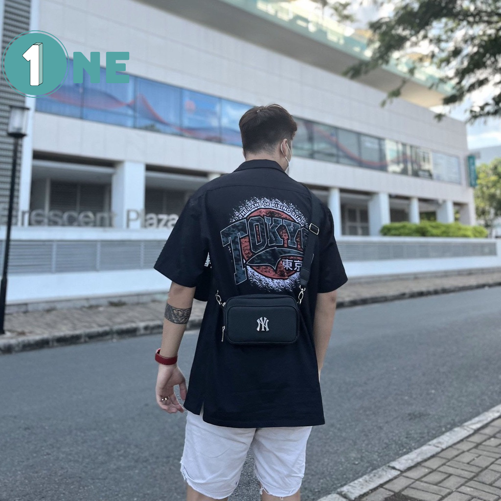 ( Chuẩn Hãng ) Túi Đeo Chéo Nam MLB NY Bag Black Full Tag Mac