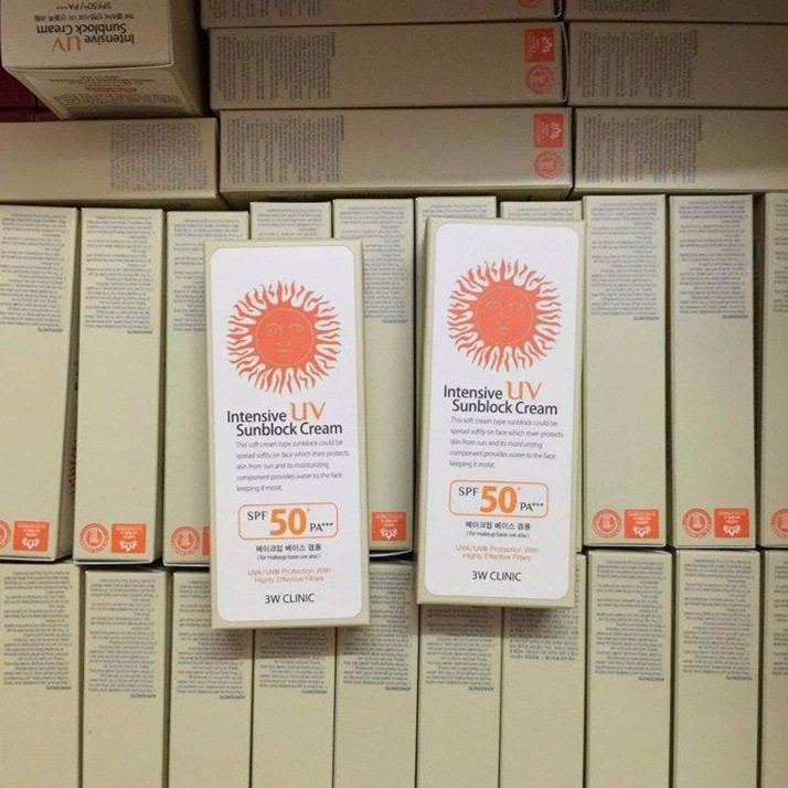 Kem chống nắng 3w Clinic Intensive UV Sunblock Cream SPF 50 Pa+++ - Hàn Quốc