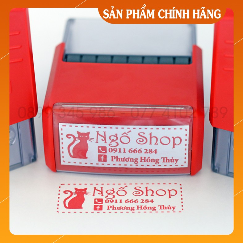 Con dấu bán hàng cho các shop, công ty, cửa hàng, thiết kế con dấu theo yêu cầu kích thước 22x58mm