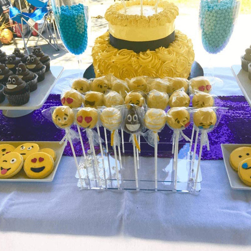 Giá Đỡ Kẹo Mút 21 Lỗ Bằng Acrylic Trong Suốt Trang Trí Tiệc Sinh Nhật / Đám Cưới