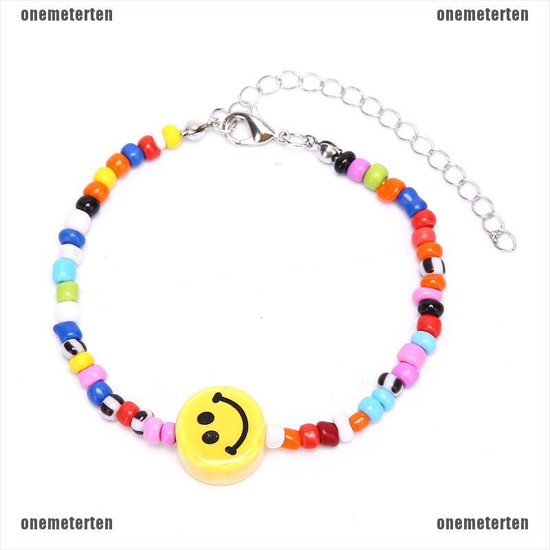 Vòng Tay Chuỗi Hạt Nhiều Màu Hình Mặt Cười Phong Cách Boho Cho Nữ | BigBuy360 - bigbuy360.vn