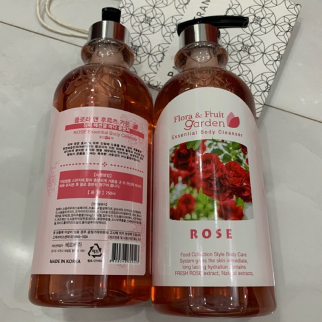 Sữa tắm hàn quốc flora& fruit garden rose 750ml .New