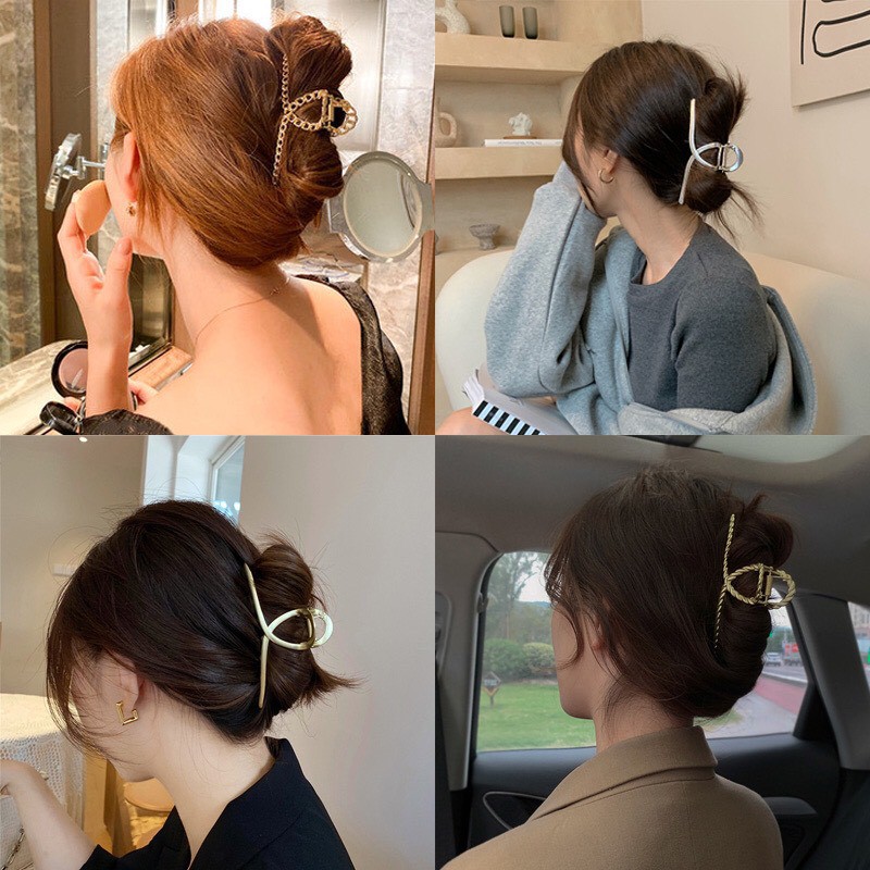 [Mã FAMARAL2 giảm 10K đơn 50K]Kẹp tóc kim loại 10-11cm thiết kế đơn giản phong cách Hàn Quốc dành cho nữ