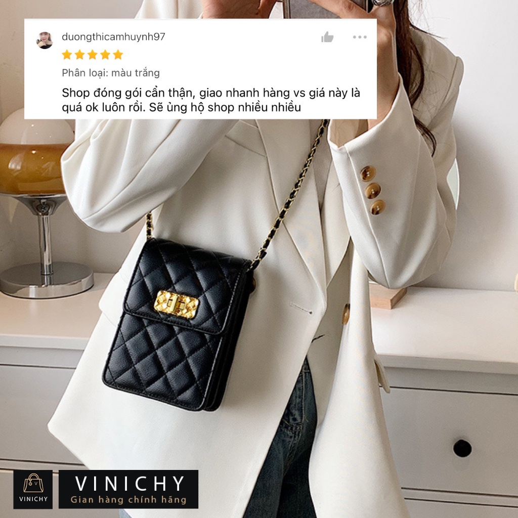 Túi xách nữ đeo chéo, túi để điện thoại, mini, đi chơi, đi học VINICHY, da đẹp thời trang cute cao cấp size 12cm HA272