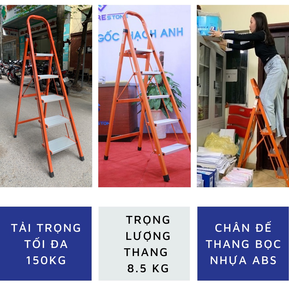 Thang nhôm ghế thắp hương chữ A gấp gọn Nikawa NKS-05, 5 bậc, nhập khẩu Nhật Bản, bảo hành chính hãng