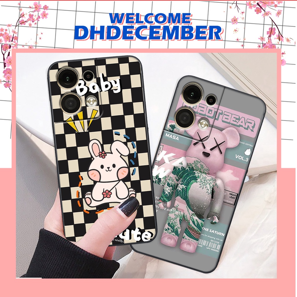 Ốp lưng Oppo RENO 8 5G - BẢO VỆ CAMERA in hình 3D GẤU HỒNG-GẤU BE3R -XINH XẺO CỰC ĐẸP