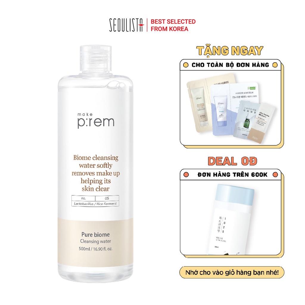 Nước tẩy trang Make P:rem Pure biome Cleansing water