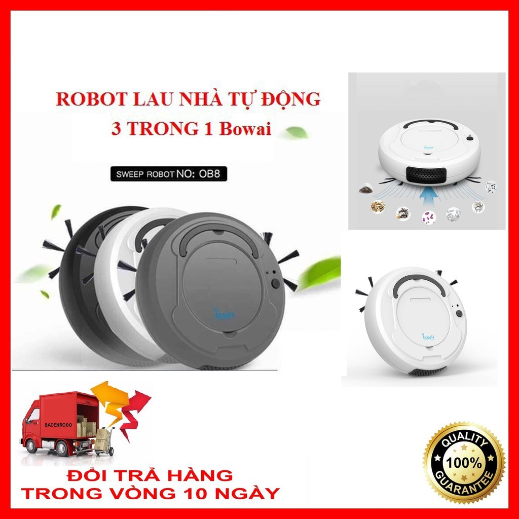 [Hàng Chính Hãng] Robot hút bụi lau nhà BOWAI thông minh, máy hút bụi tự động Bowai đa năng- Bảo Hành 12 Tháng