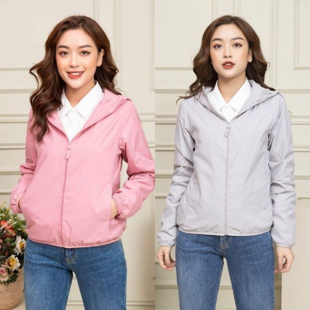 Áo gió 2 lớp chống thấm kèm túi đựng