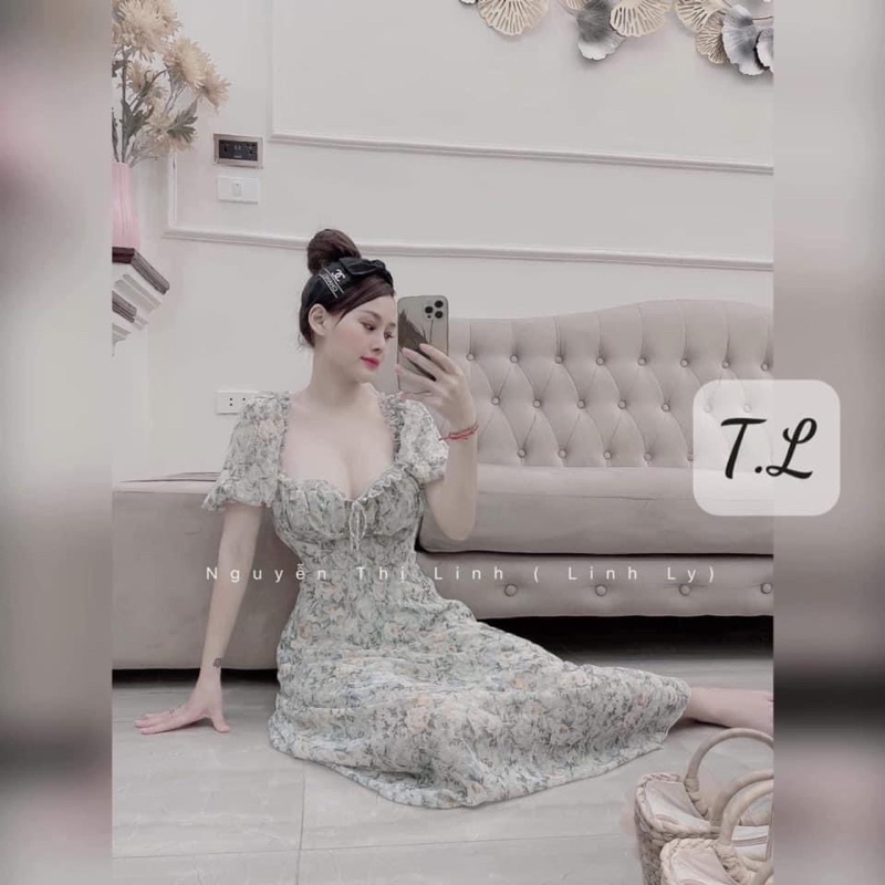 Váy hoa cup ngực dáng dài có đệm ngực | BigBuy360 - bigbuy360.vn