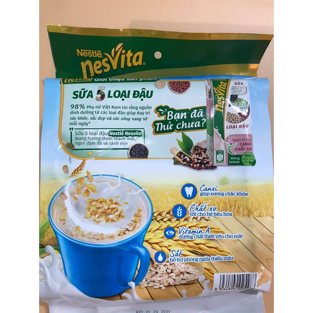 Ngũ cốc Nestle Nesvita ít đường (16 gói * 25g)