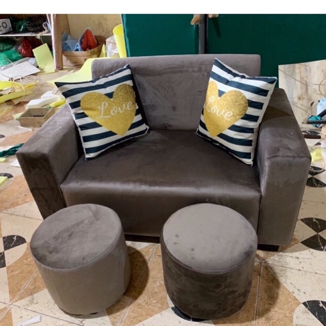 Bộ Sofa 1,4m Tặng Kèm 2 Đôn Và 2 Gối