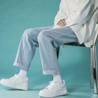 Quần Denim Ống Rộng Màu Sắc Vintage Hàn Quốc Cho Nam | BigBuy360 - bigbuy360.vn