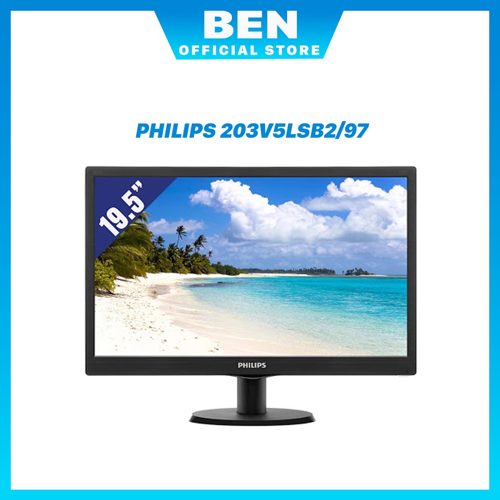 Màn hình Philips 19.5'' PHILIPS 203V5LSB2/97 Chính hãng (TFT - VGA, 1600 x 900, 60Hz)