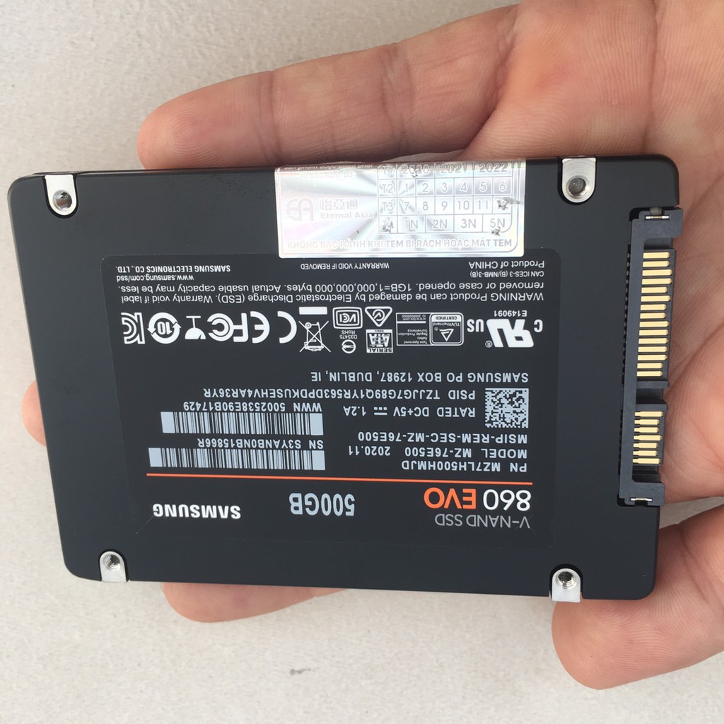 Ổ cứng SSD 500gb Samsung 860 Evo 2.5" SATA 3 MZ-76E500BW - Hãng phân phố