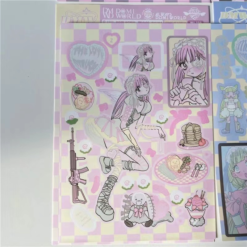 Peach 1Pcs Korean Ins Domi Flat for character stickers Journal Scrapbook Decor Sticker