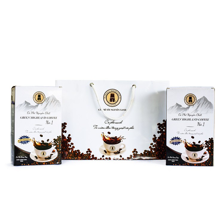 Cà phê rang xay nguyên chất sạch pha phin 500gr tây nguyên xanh ocop kon tum