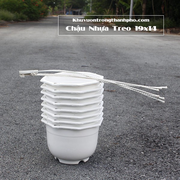 Chậu nhựa treo 19x14