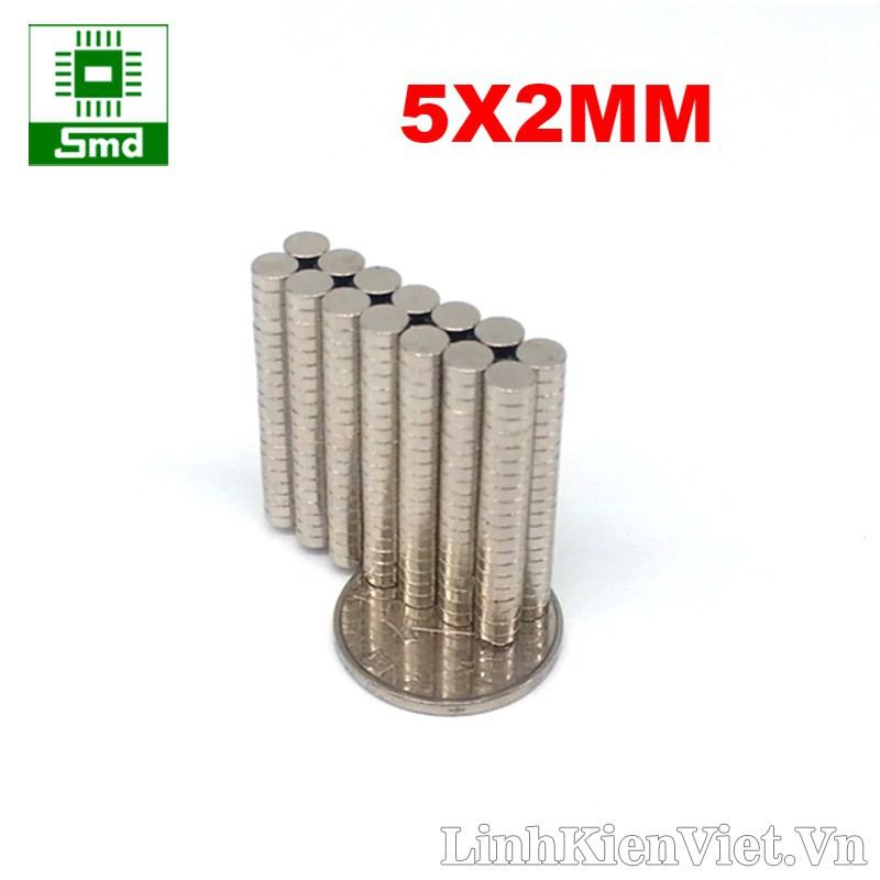 Bộ 10 viên nam châm đất hiếm 5x2mm