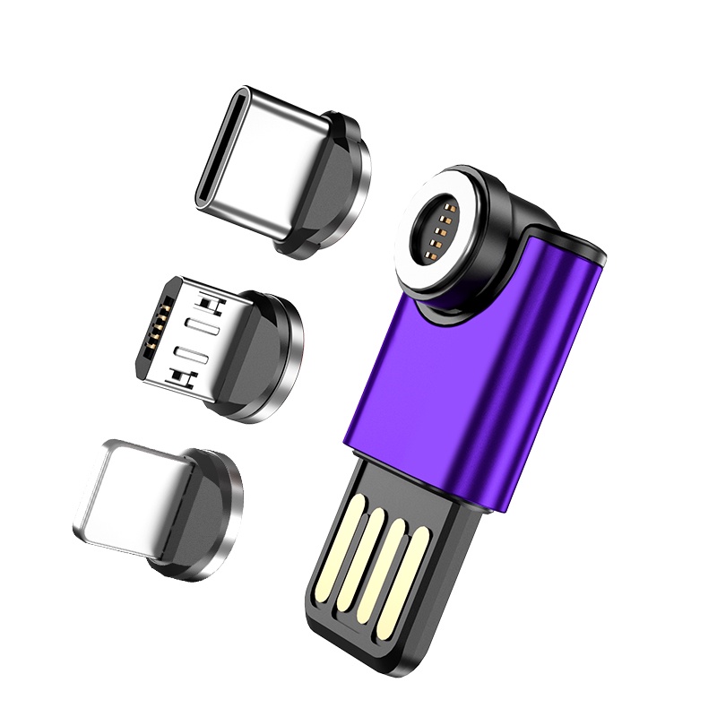 Bộ Sạc Nhanh AUFU 3A Cổng Micro Usb Type C Xoay 540 Độ Có Nam Châm Hít Cho Điện Thoại