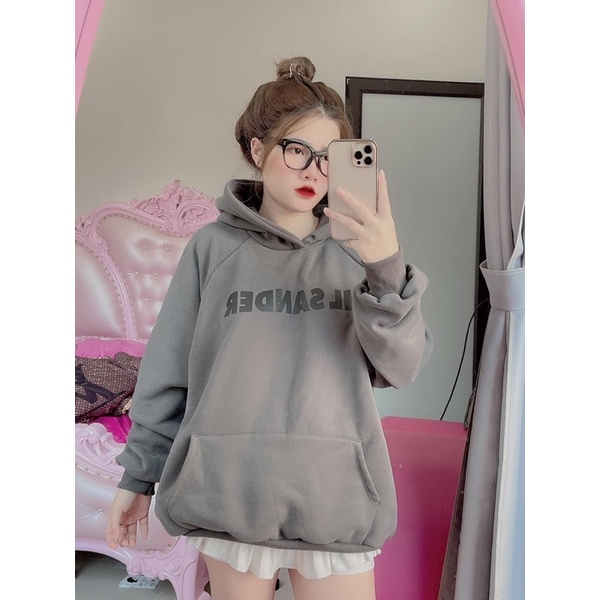 Áo nỉ hoodies mũ 2 lớp in chữ form giấu quần