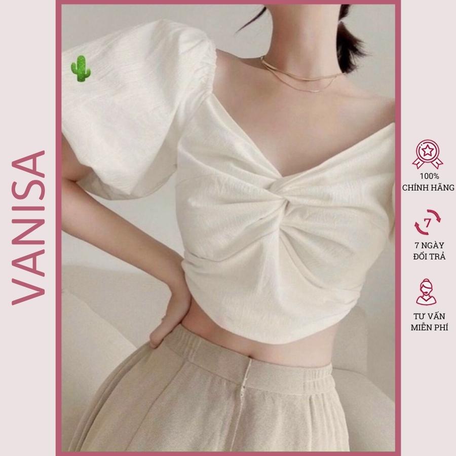 Áo trễ vai croptop kiểu nữ bigsize tay phồng tay bồng VANISA CT015