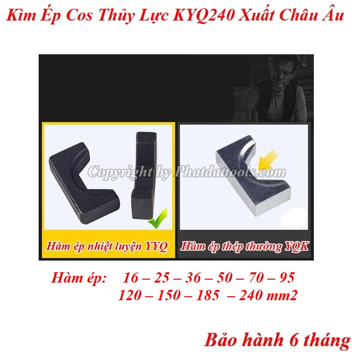 Kìm Ép Cos Thủy Lực KYQ240 Xanh + Phạm Vi Ép 16-240mm2 + Hàng Xuất Khẩu Châu Âu + Bảo Hành Toàn Quốc 6 Tháng