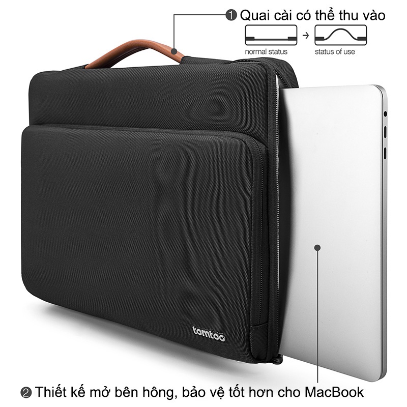 Túi xách chính hãng TOMTOC (USA) Briefcase - A14-D01 cho Macbook Pro 15 inch/Thinkpad/Chromebook