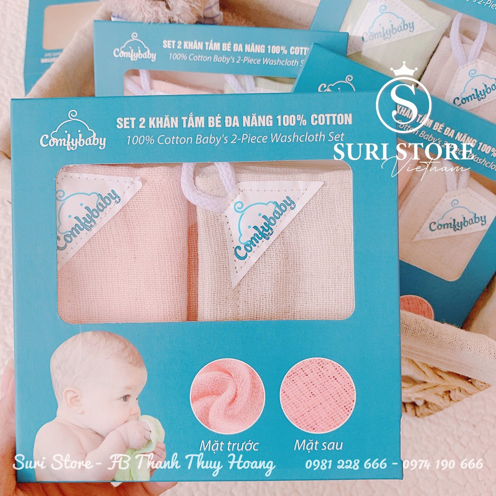 Khăn tắm cho bé Comfybaby 30*30cm 100% Cotton