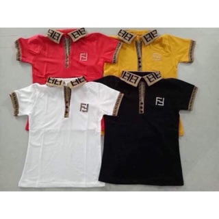 (giao hàng ngay) Áo phông nữ có cổ FF  LV siêu xinh