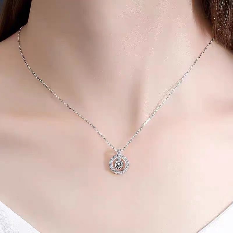 Vòng cổ Pandora Mạ Bạc 925 Đính Đá Zircon Thời Trang Cho Nữ