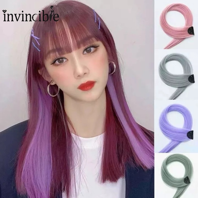 Bộ Tóc Giả Thẳng Dài 50CM 10 Màu Làm Từ Sợi Tổng Hợp Tiện Dụng